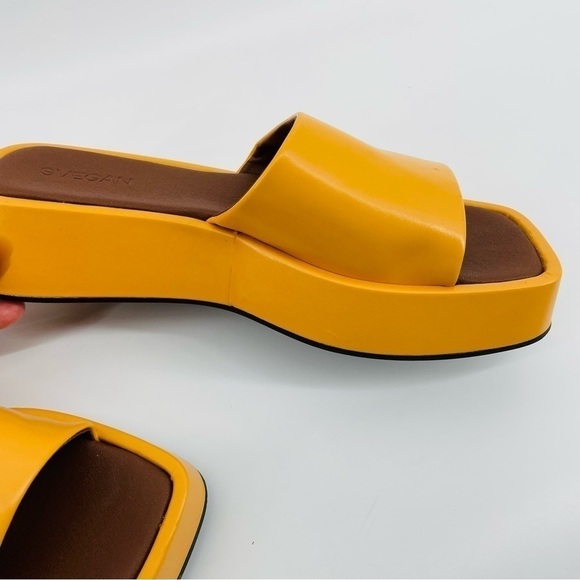 Alohas Janice Platform Sandals‎ Slides Orange Svegan  90s Y2K EU41 10-10.5 - Picture 10 of 14